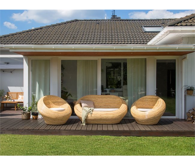 Beliani Conjunto lounge Rattan/vime MAIORI Natural