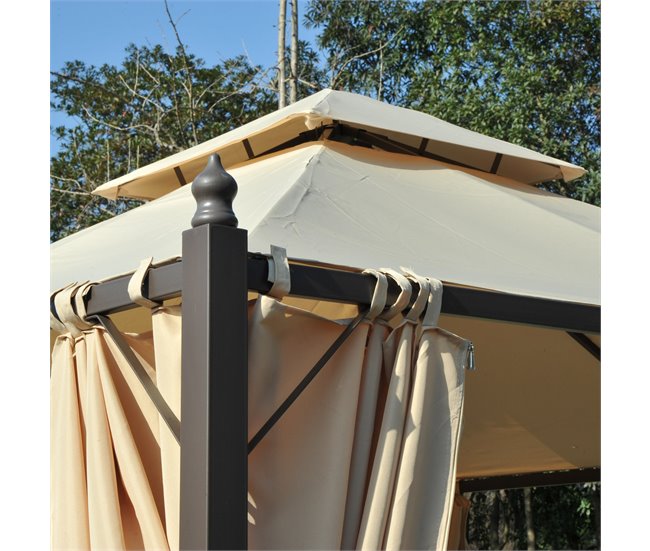 Pérgola de Exterior Metal, Poliéster Outsunny 300x300 Bege
