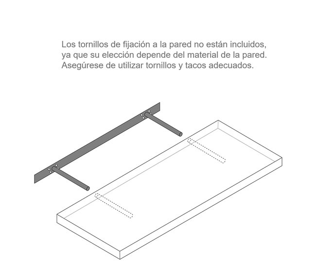  Acomoda Textil - Prateleira de parede 50 Cinza