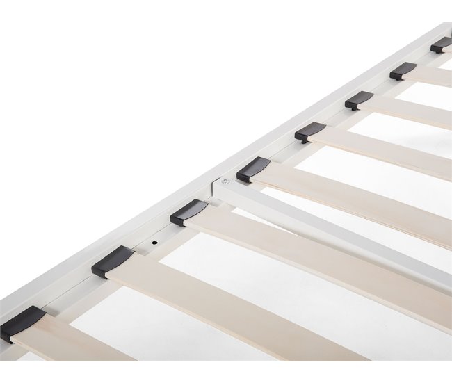 Beliani Cama com estrado Metal LYRA 162x209 Branco