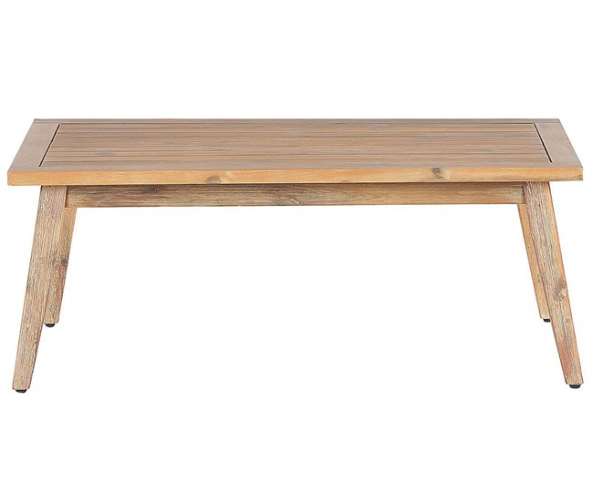 Beliani Conjunto lounge Madeira de acácia MERANO Branco/ Bege