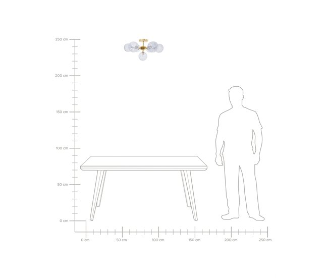 Beliani Iluminação de tecto ANADYR Azul