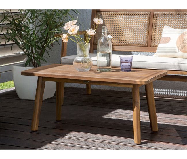 Beliani Conjunto lounge Madeira de acácia ARENELLA Bege