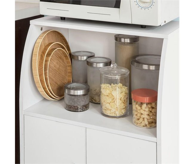 Aparador de cozinha baixo para microondas FRG241-W SoBuy Branco
