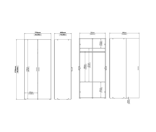 Armário Duero com 1 porta Branco