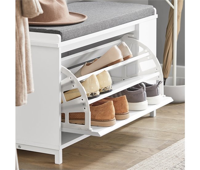 Banco para sapatos com 1 aba FSR105-W SoBuy Branco