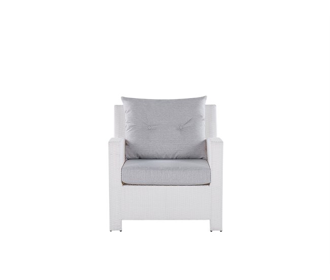 Beliani Conjunto lounge Ratan sintético MARINO Branco