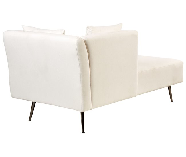 Beliani Chaise longue à direita Poliéster RIOM Creme