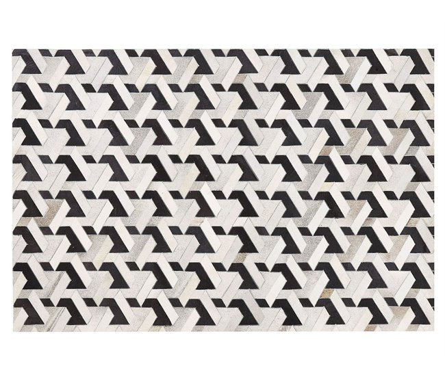 Beliani Patchwork NARMAN 140x200 Cinza Claro