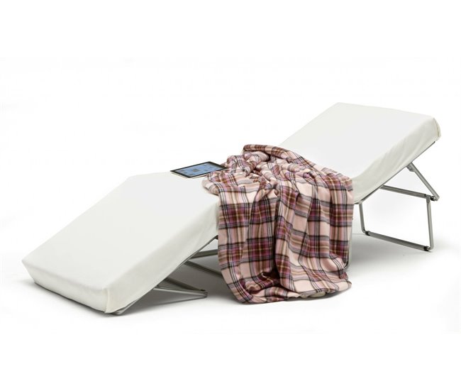 Pufe conversível em cama de solteiro Dabay 45x80 Azul Marino