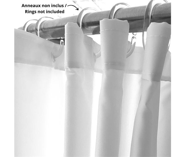 Coleção Spirella Dandy, cortina de chuveiro têxtil Branco