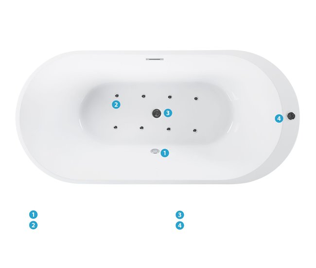 Beliani Banheira de interior NEVIS 80x170 Branco