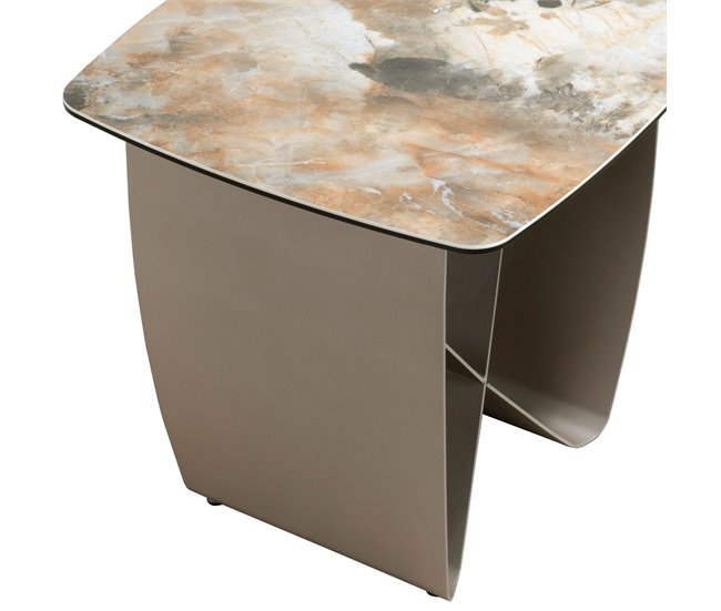ANGEL CERDA Mesa de canto quadrada em mármore de porcelana Topo