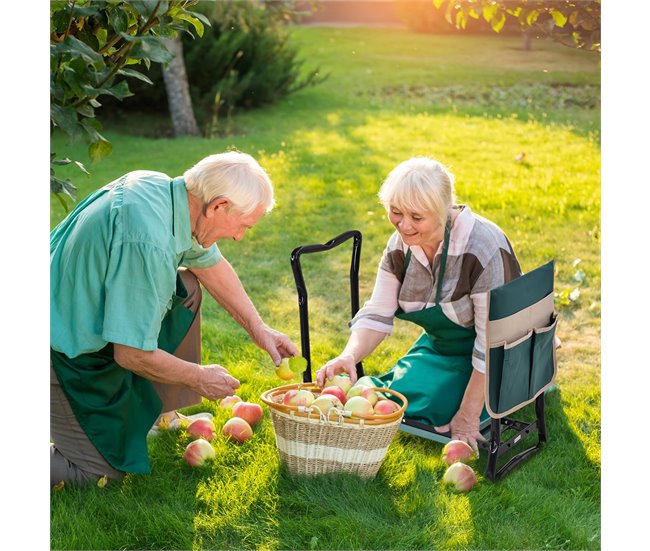 Banco de Jardinagem Aço e Espuma EVA Outsunny Multicor