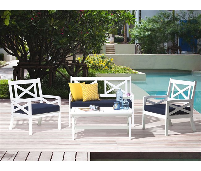 Beliani Cadeira de jardim BALTIC Branco
