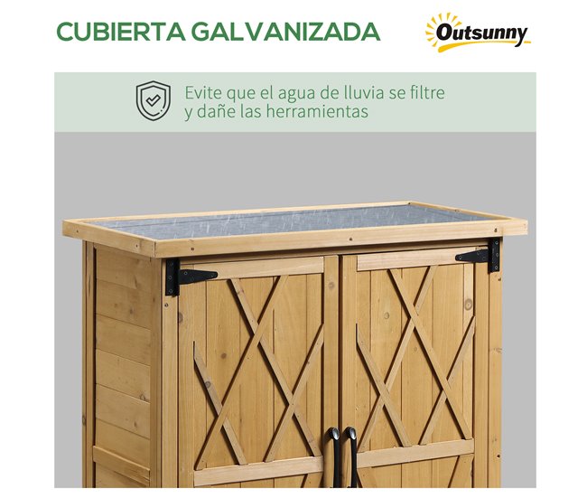 Armário de Jardim Madeira de Abeto Outsunny 75 Castanho