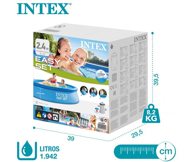 Piscina insuflável INTEX Easy Set com sistema de filtragem Azul
