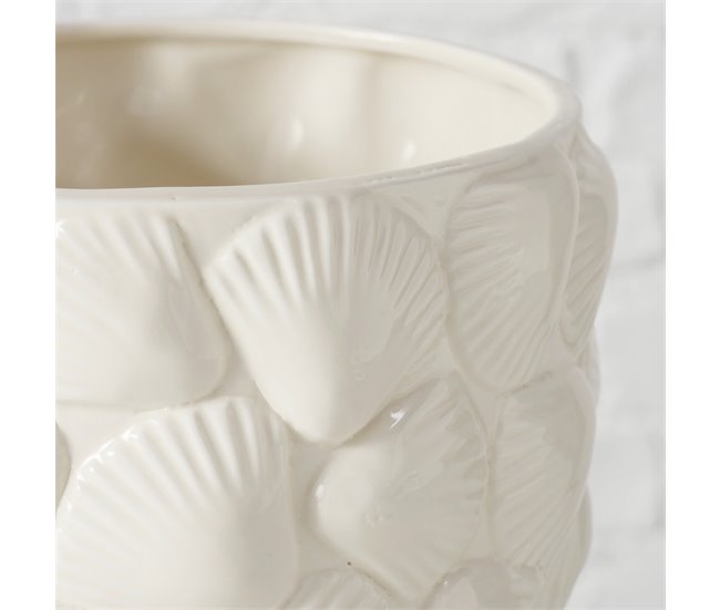 Vaso de flores SHELBIE cerâmica 15x16cm marca BOLTZE Branco