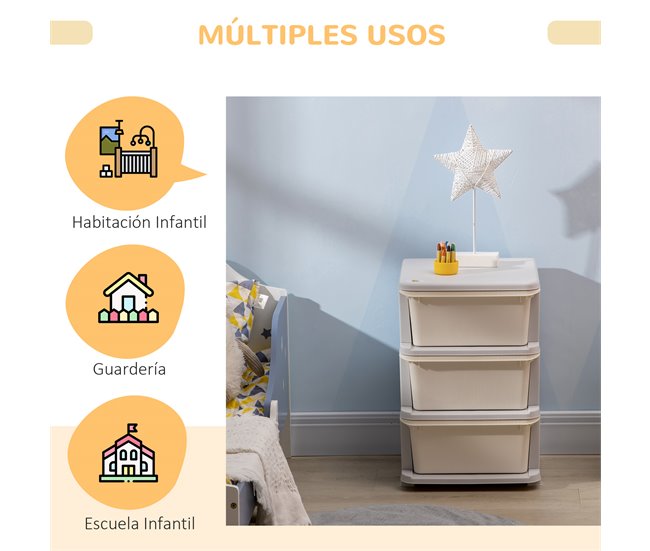 Organizador de Brinquedos PP HOMCOM Cru