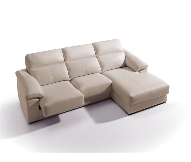 Chaise longue pele WILLY Bege