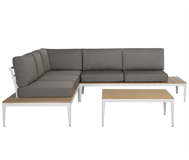 Beliani Conjunto lounge POSITANO Cinza Escuro