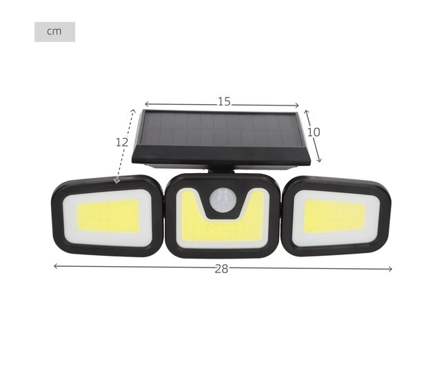 Aktive Pack 4 apliques solares LED com sensor de movimento Preto