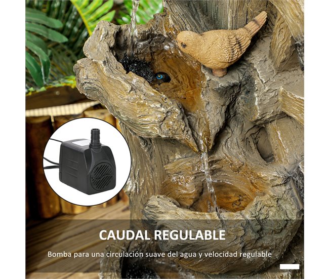 Fonte de Jardim Resina Outsunny Multicor