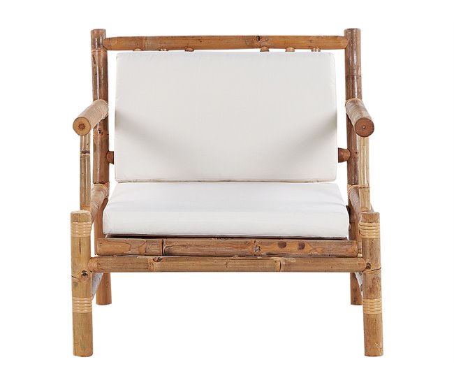 Beliani Conjunto lounge Madeira de bambu RICCIONE Castanho