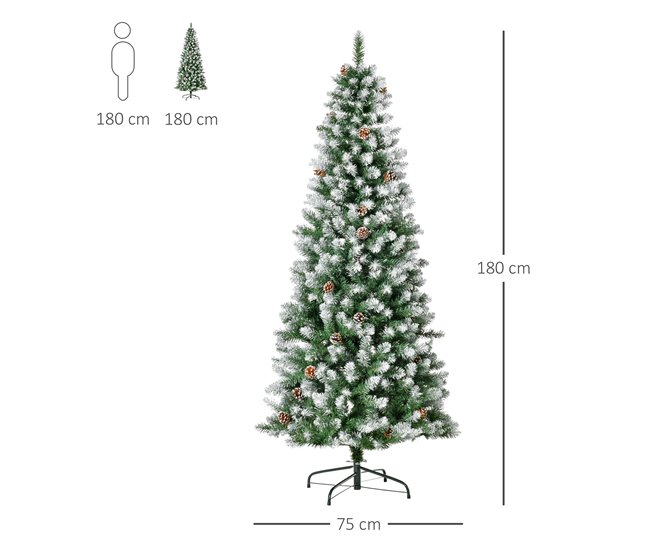 Árvore de Natal PVC, Aço HOMCOM, casa - natal Verde