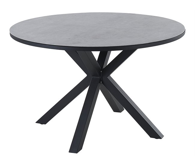 Beliani Mesa redonda MALETTO 120x120 Cinza