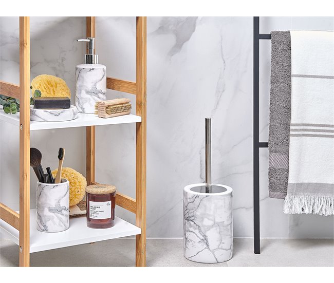 Beliani Conjunto de accesorios de baño ARAUCO Branco