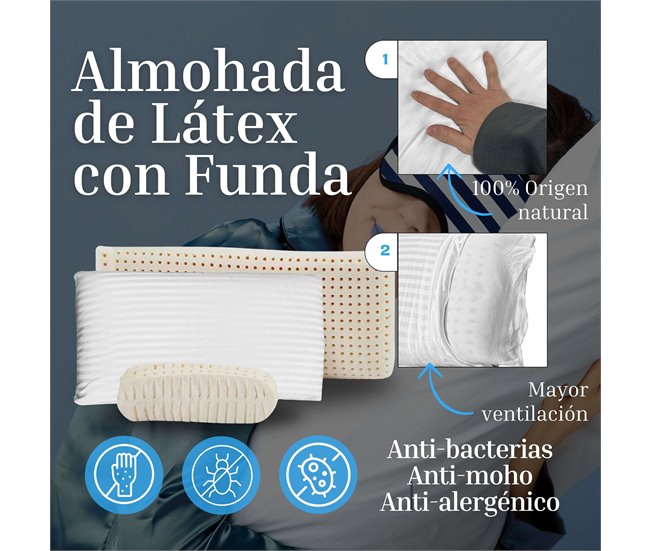 Travesseiro de látex perfurado com capa 105x35 Branco