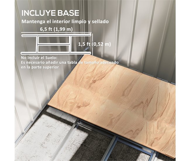 Abrigo de Jardim Aço Outsunny Cinza