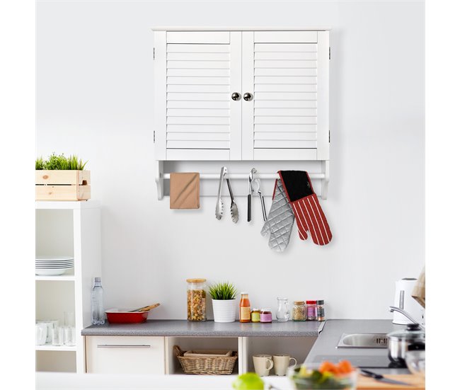 Armário Casa de Banho de Parede MDF kleankin 60 Branco