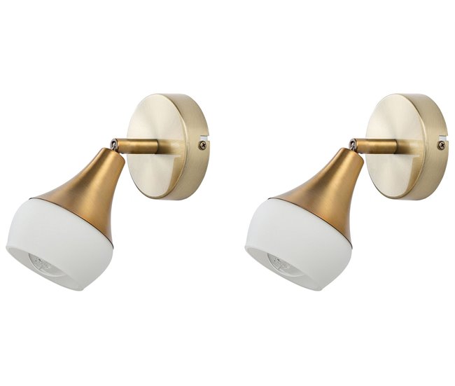 Beliani Candeeiro de parede ANTLER Dourado
