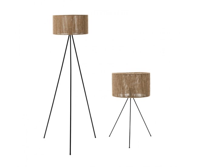 Conjunto 2 Candeeiro de Pé e Candeeiro de Mesa O91 Bege