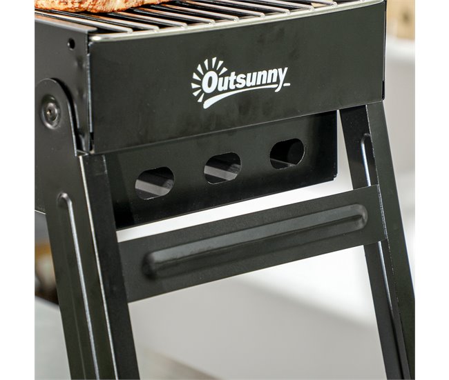 Barbecue a Carvão Metal Outsunny Preto