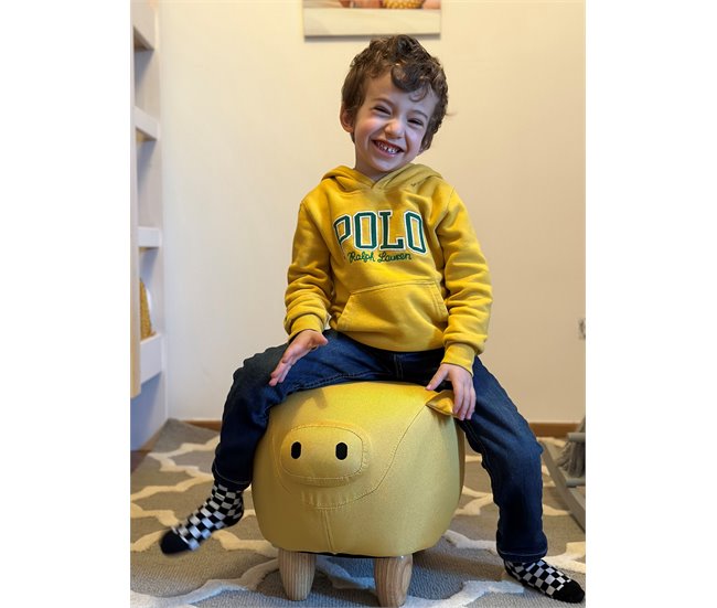 Beliani Pufe animal PIGGY Amarelo