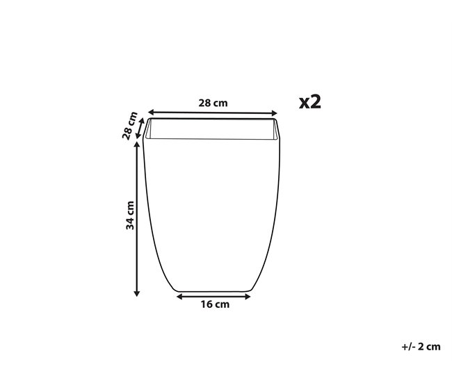 Beliani Conjunto de 2 vasos para plantas MIRO 