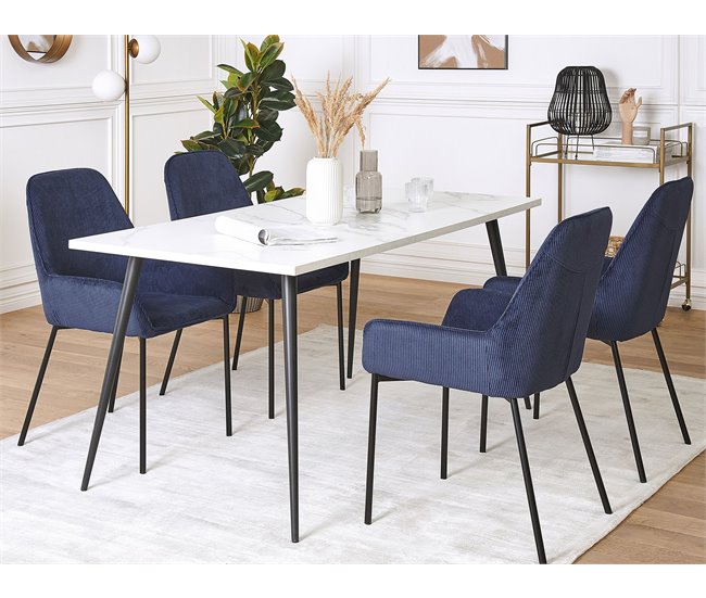 Beliani Silla de comedor LOVERNA Azul