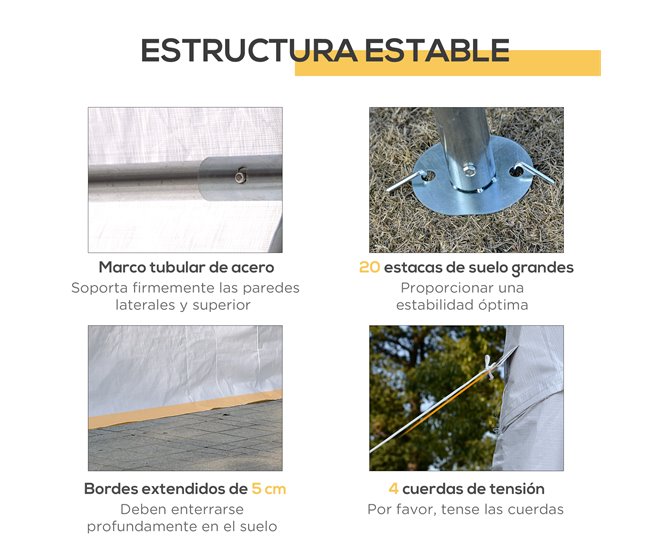 Pérgola de Jardim Aço, PE Outsunny 600x400 Branco