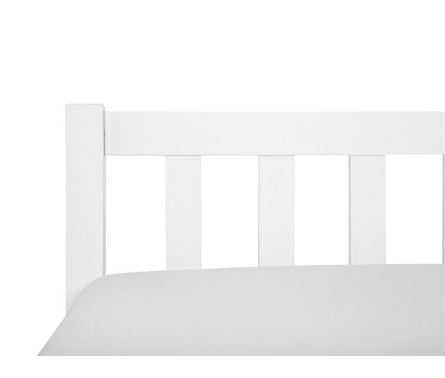 Beliani Cama com estrado Pinho FLORAC Branco