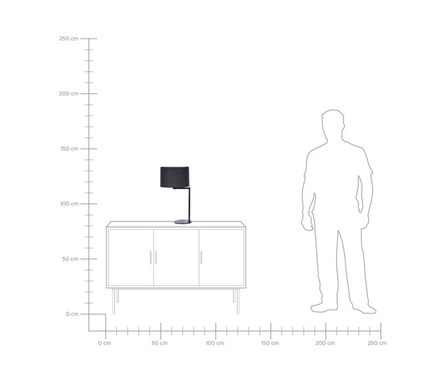Beliani Candeeiro de mesa BALDWIN Preto
