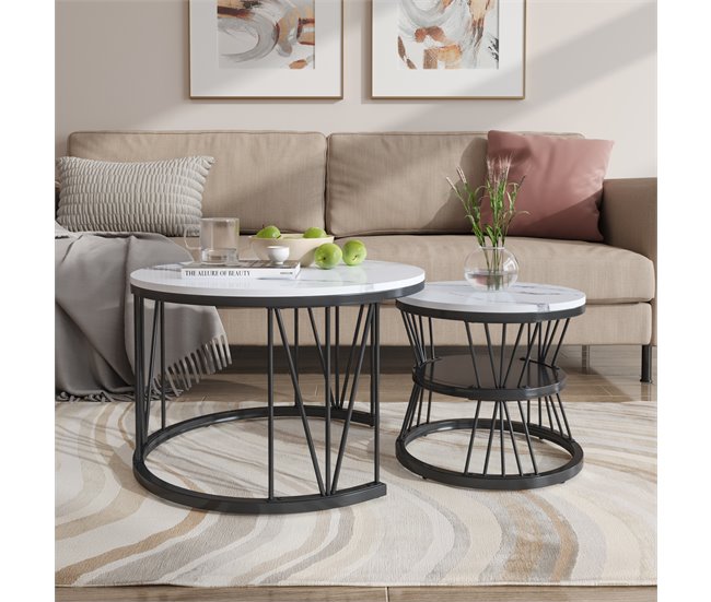 Mesa de centro, mesa de apoio, mesa de canto 70x45 Branco