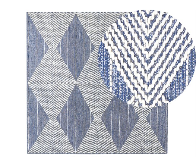 Beliani Pelos curtos DATCA 200x200 Azul