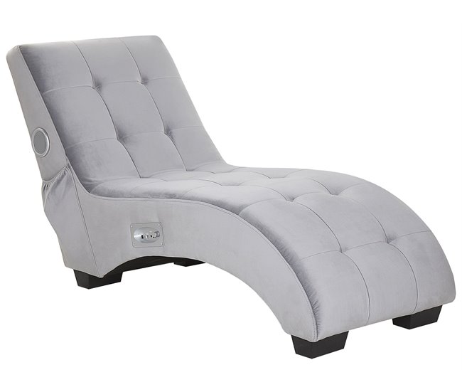 Beliani Chaise-longue Veludo SIMORRE Azul