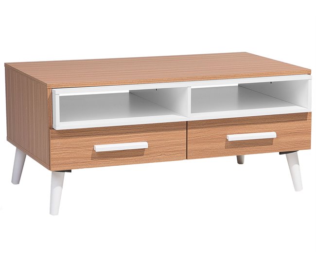 Beliani Mesa de centro ALLOA 60x100 Castanho