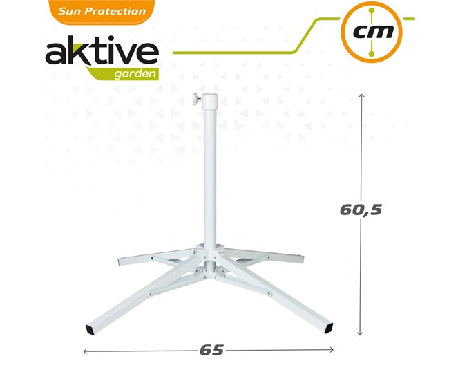 Suporte para guarda-sol 4 pernas d25/32 mm Aktive Garden Branco