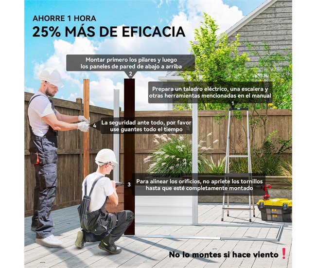 Abrigo de Jardim Aço e Polipropileno Outsunny Castanho