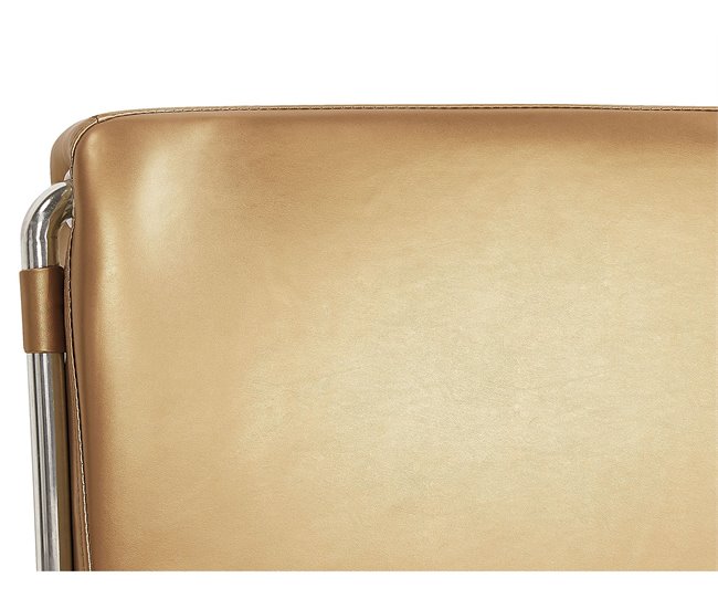 Beliani Cama de água Pele PARIS 195x228 Dourado